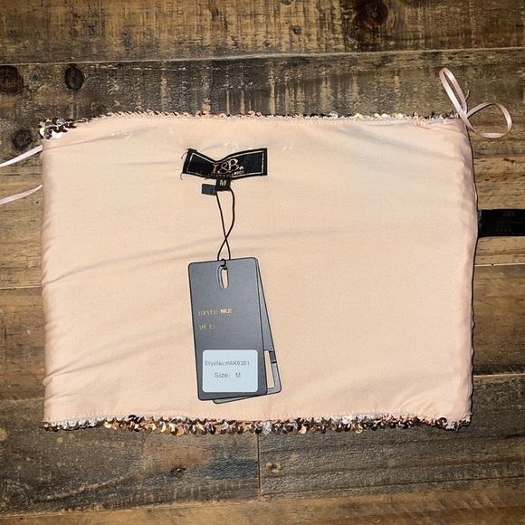 Rose Gold Sequin Crop Top - Picture 6 of 7